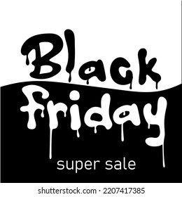 Black Friday Sale banner in urban street graffiti style. Modern minimal design with black and white typography. Template for promotion, advertising, web, social and fashion ads. Vector illustration