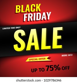 Black friday sale banner. Vector illustration.