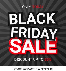 Black friday sale banner. Vector illustration