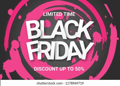 Black friday sale banner. Vector illustration