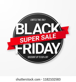 Black friday sale banner. Vector illustration