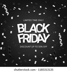 Black friday sale banner. Vector illustration