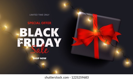 Black Friday sale banner. Sale vector illustration template for website and mobile website development, email and newsletter design, marketing material.