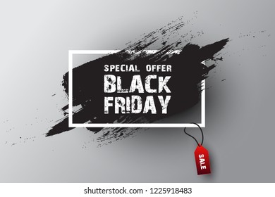 Black Friday sale banner. Vector illustration.