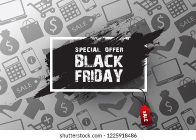 Black Friday sale banner. Vector illustration.