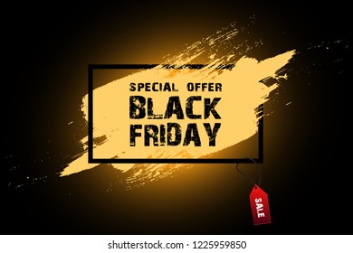 Black Friday sale banner. Vector illustration.