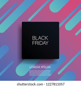Black friday sale banner vector concept in 3d with modern shape pattern background. Special offers promotion, best deals and discounts advertising. Eps10 vector illustration.