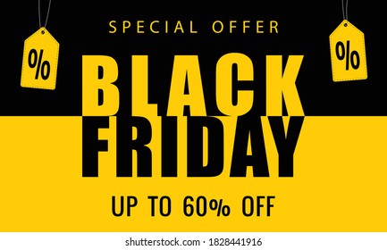 Black Friday sale banner. Vector illustration