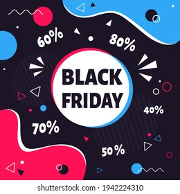Black friday sale banner. Vector illustration