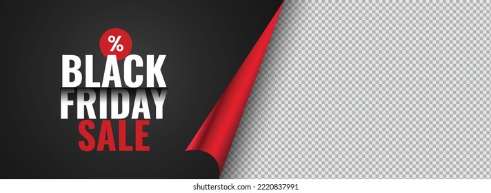 Black Friday Sale Banner Vector Template For Social Media Channel in Black and Red