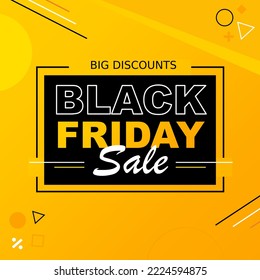 Black friday sale banner. Vector illustration. Black friday yellow and black abstract sale banner. Abstract vector black friday sale layout background. 