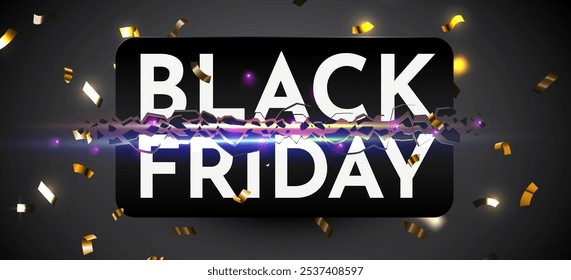 Banner de venda Black Friday. Ilustração vetorial 