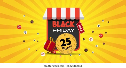 Black Friday Sale Banner. Vector illustration