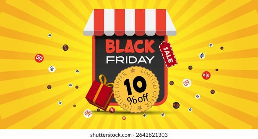 Black Friday Sale Banner. Vector illustration