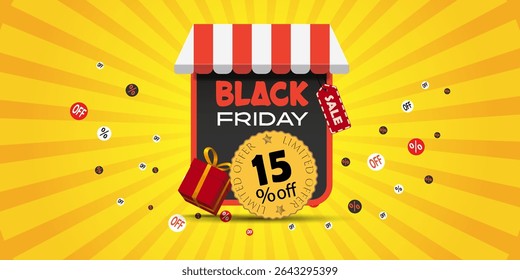 Black Friday Sale Banner. Vector illustration