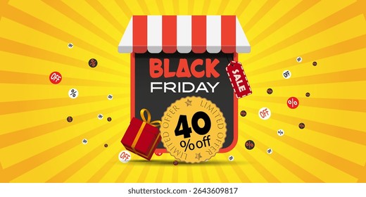 Black Friday Sale Banner. Vector illustration