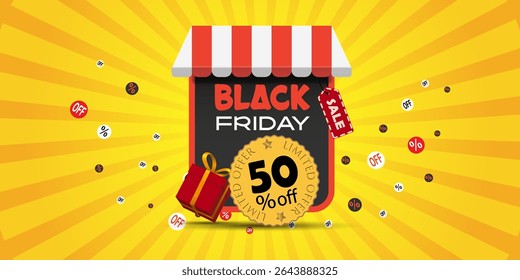 Black Friday Sale Banner. Vector illustration