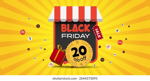 Black Friday Sale Banner. Vector illustration