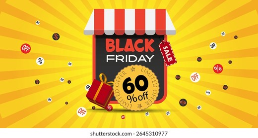 Black Friday Sale Banner. Vector illustration