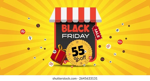 Black Friday Sale Banner. Vector illustration