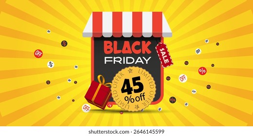 Black Friday Sale Banner. Vector illustration