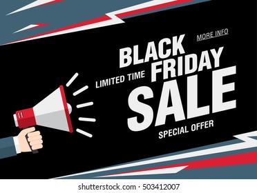 Black friday sale banner. Vector illustration