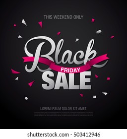 Black friday sale banner. Vector illustration
