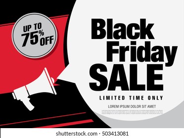 Black friday sale banner. Vector illustration