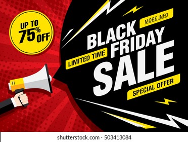 Black friday sale banner. Vector illustration