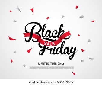 Black friday sale banner. Vector illustration