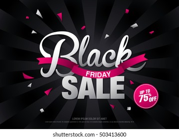 Black friday sale banner. Vector illustration