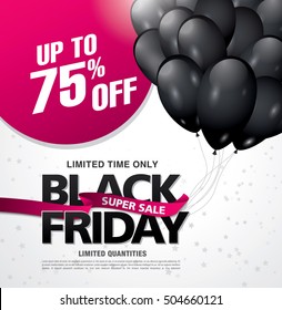 Black friday sale banner. Vector illustration