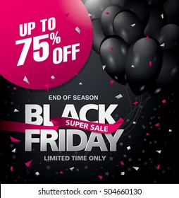 Black friday sale banner. Vector illustration