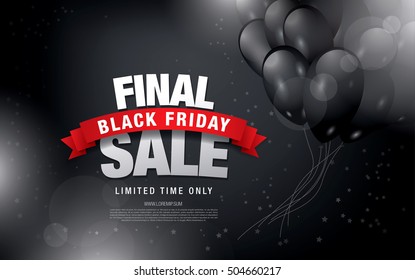 Black friday sale banner. Vector illustration