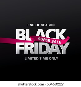 Black friday sale banner. Vector illustration