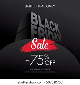 Black friday sale banner. Vector illustration