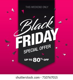 Black friday sale banner, vector illustration