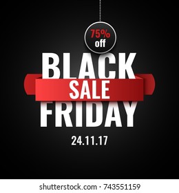 Black Friday sale banner. Vector illustration.