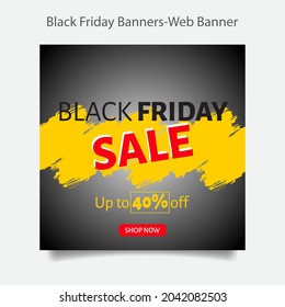 Black Friday Sale Banner, Web Banner, Web Ad Banner Template. Easy to Edit For You.