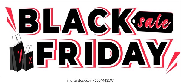 Black friday sale. Banner for web. Red color. Luxury background