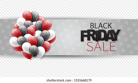 Black Friday sale banner. Website or newsletter header. Special offer discount. Vector illustration.