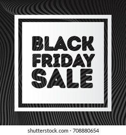 Black friday sale banner white color on gradient line background for promotion, special offer, advertisement, sale, hot price and discount poster. Vector Illustration