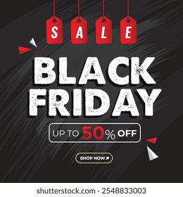A black Friday sale banner with the words black Friday on it.