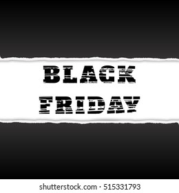 Black Friday sale banner with wrapped paper and grunge background. Vector illustration