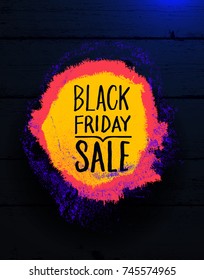 Black friday sale banner. Of sale. For your design. Vector illustration. Isolated on black background