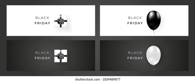Black Friday Sale Banners Collection In Minimal Trendy Style