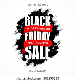 Black Friday sale best design template. Black Friday poster, badge, sticker, web advertising vector illustration.