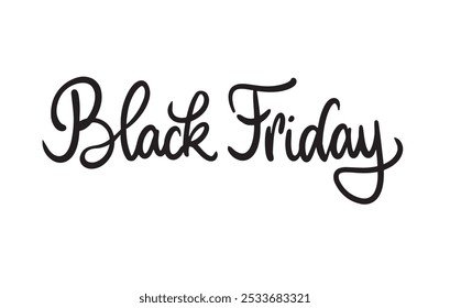Black Friday Sale Bouncy Shopping Holiday Banner. Brushpen Black font vector. Calligraphy Lettering. Hand written label. 