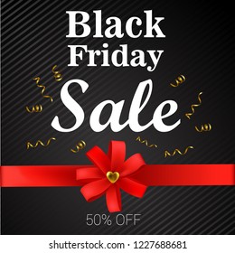 Black Friday, sale, bow, vector