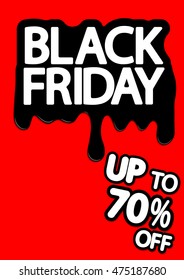 Black Friday, Sale brochure, flyer, special offer, up to 70 percent, design template, vector illustration 